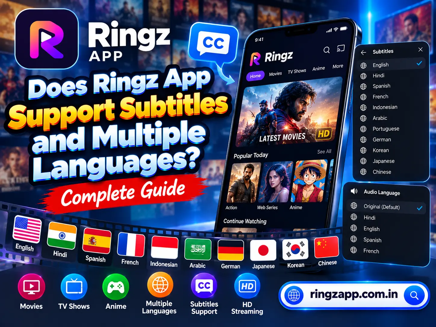 Does Ringz App Support Subtitles and Multiple Languages